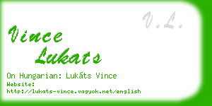 vince lukats business card